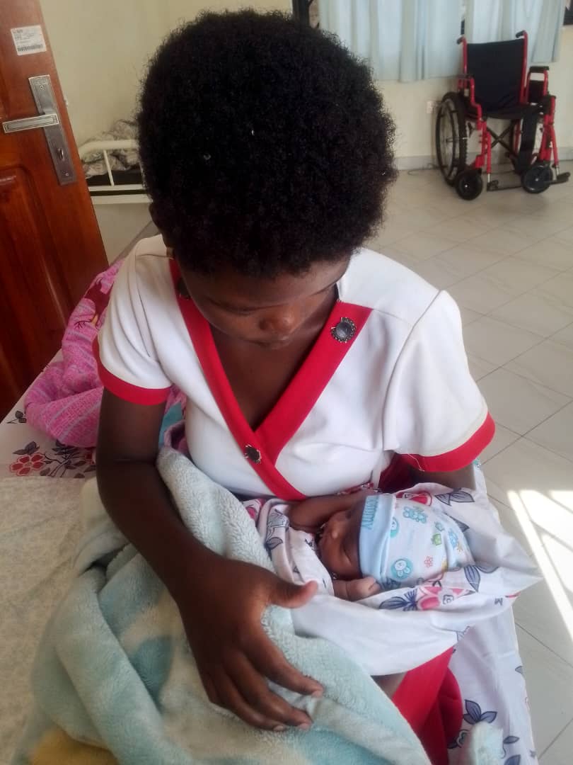 A healthy newborn baby girl delivered safely at Nsawo RCC Medical Centre